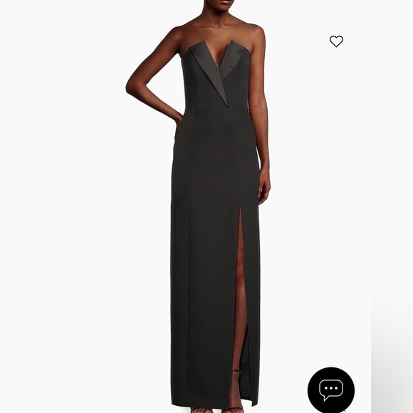 Liv Foster Dresses & Skirts - Liv Foster Stretch Crepe Strapless Long Tuxedo Column Gown Black Dress  Size 2